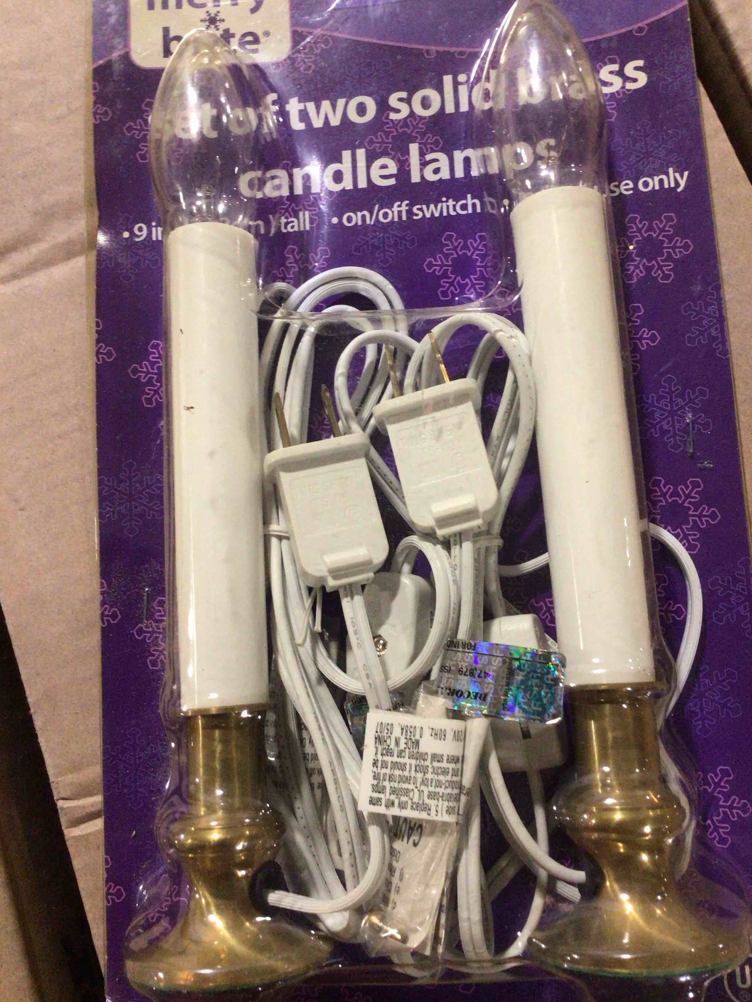 Set Of Two Solid Brass Candle Lamps