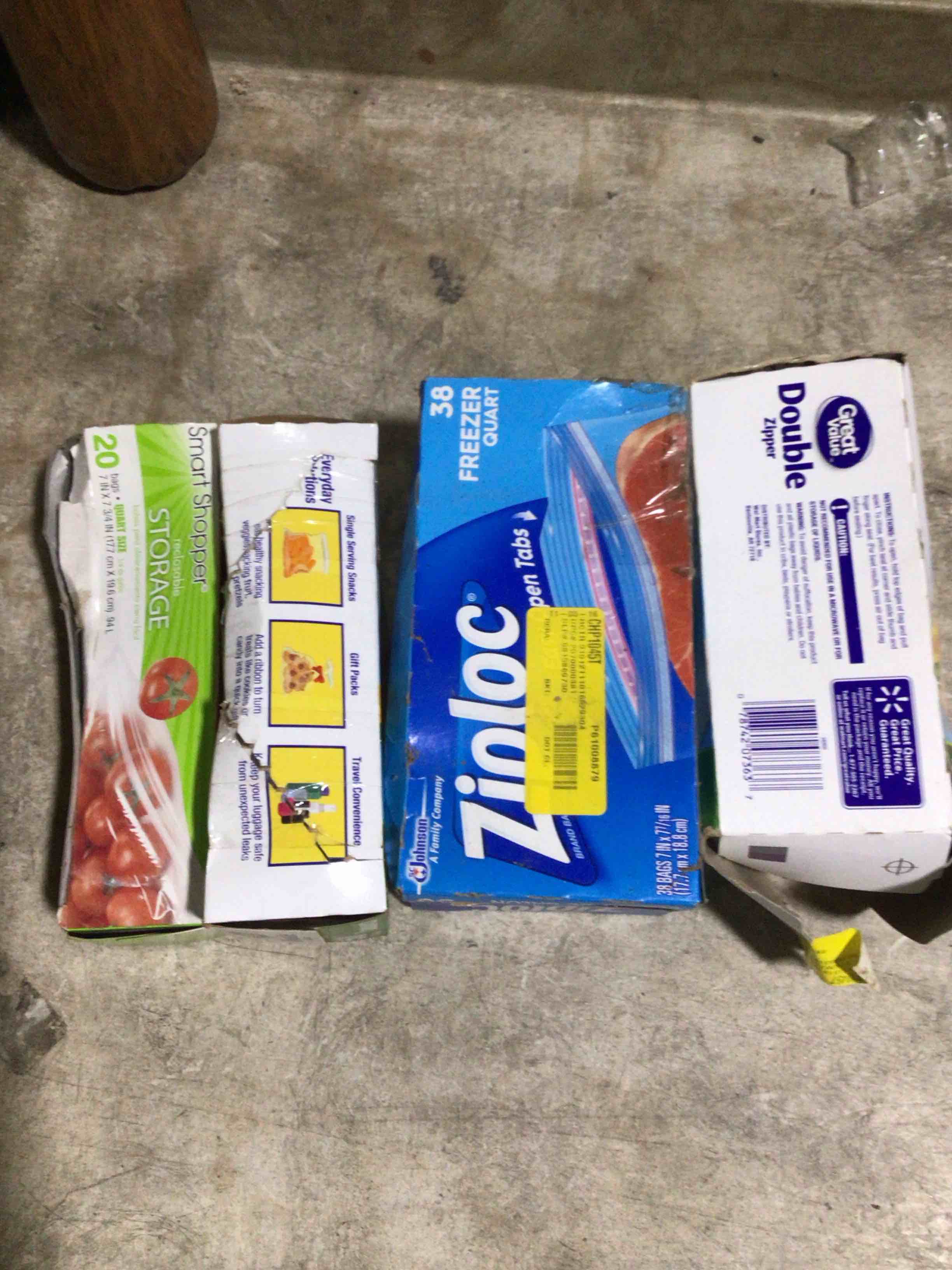 great value zipper ziploc 4 packets 