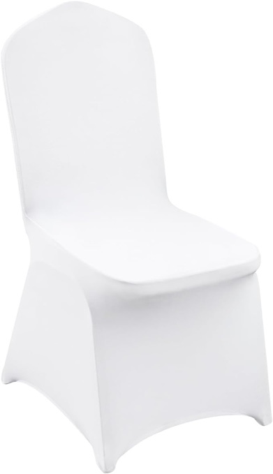 VEVOR 100 Pcs White Chair Covers Polyester Spandex Chair Cover Stretch Slipcovers for Wedding Party 