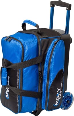 Bowlerstore Products Moxy Blade Premium Double Roller Bowling Bag- Blue/Black