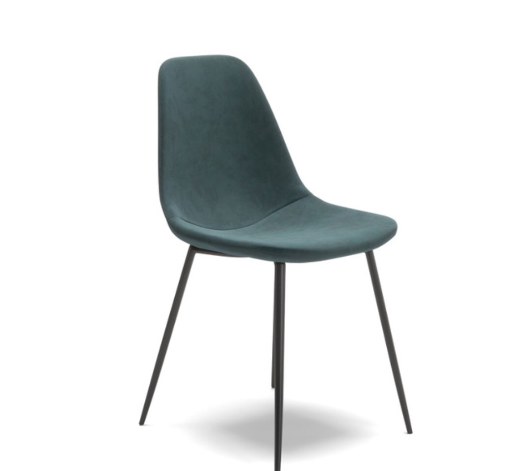 Sigfred Velvet Padded  Side Chair with Metal Legs (Set of 2)