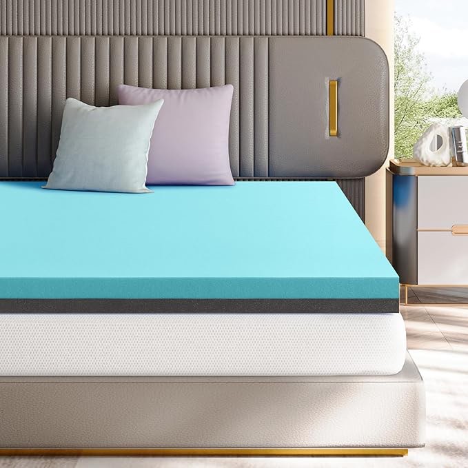 Maxzzz 4 Inch Mattress Topper Full - Cool Gel Memory Foam Mattress Topper Extra Firm Bed Topper, Dou