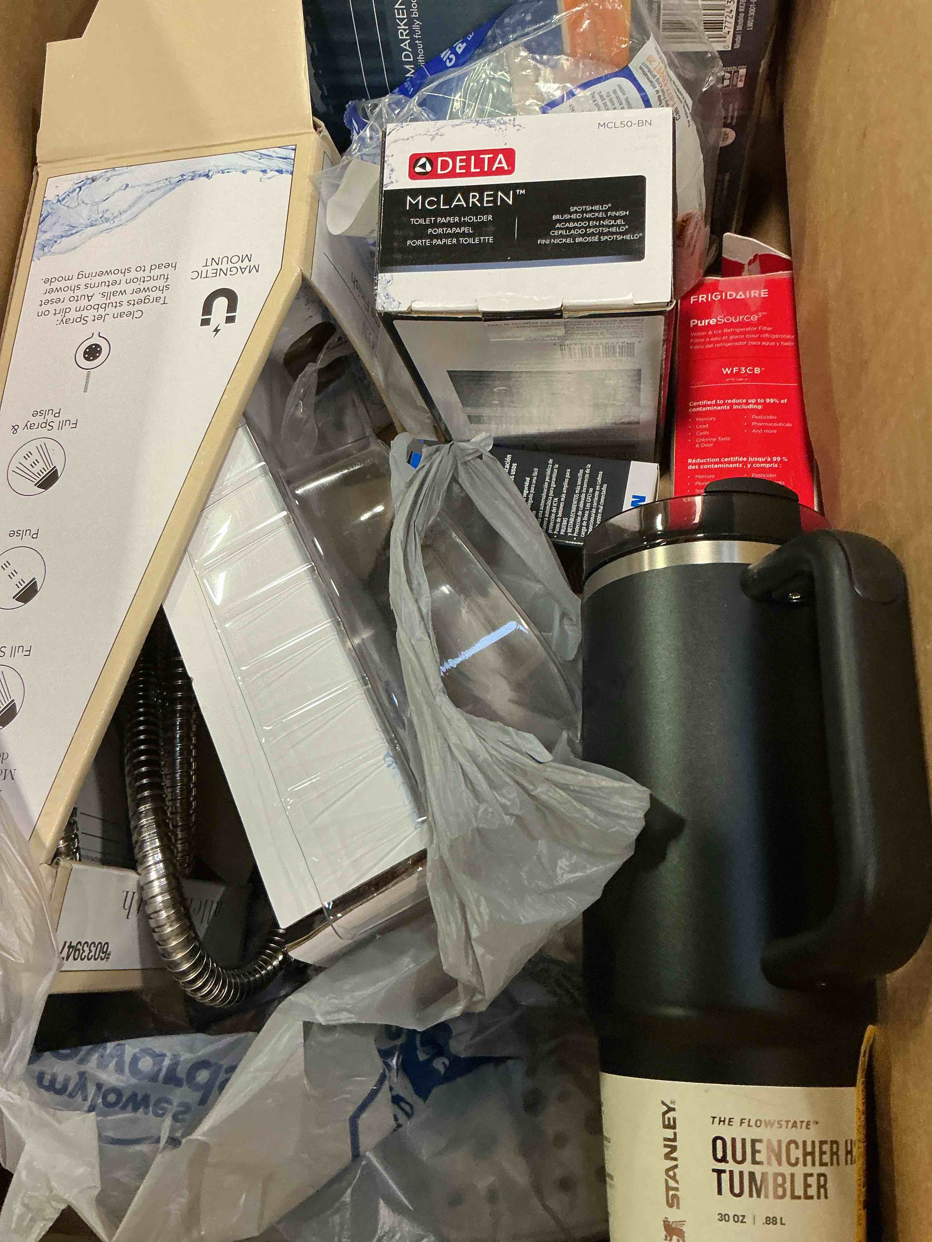 Condition photo showing As Is for Assorted Home Improvement Lot (Small Tools, Screw, Home Accessories, etc.)