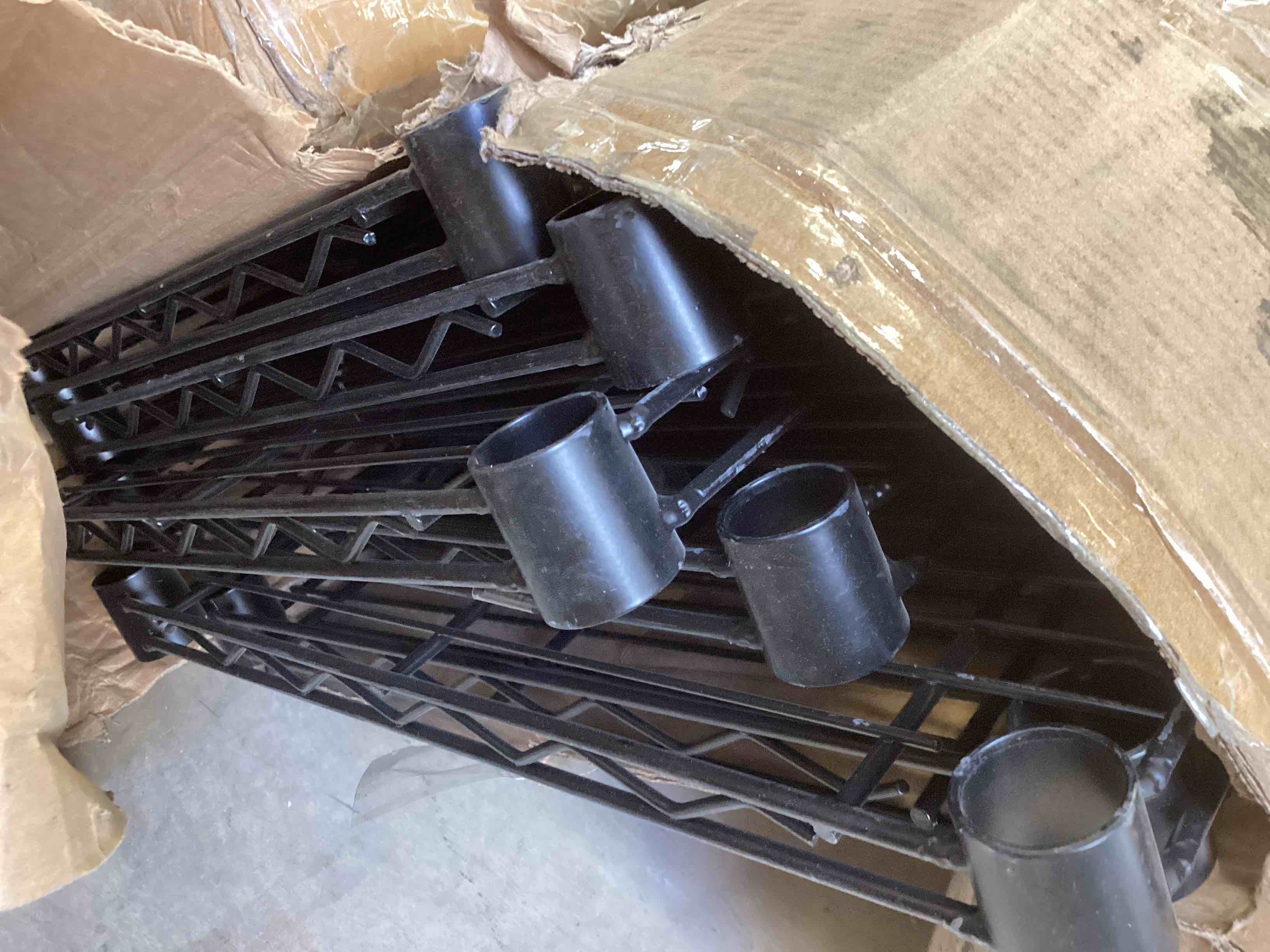 Condition photo showing As Is for reibii 82.6" h*60''w*17.7" d steel heavy duty wire shelving with wheels, 6-tier adjustable storage shelves 3598lbs commercial metal shelves for pantry, garage, college dorm school industrial shelving