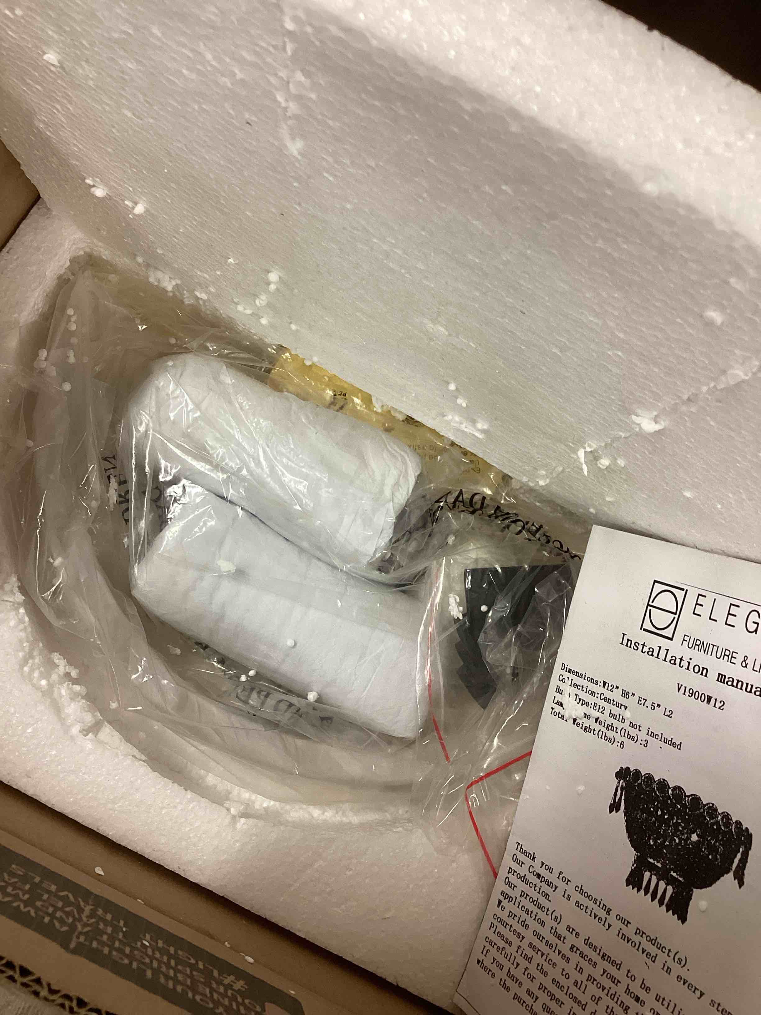 Condition photo showing Good Condition for elegant lighting century 2 light 6" tall wall sconce with clear royal cut crystals