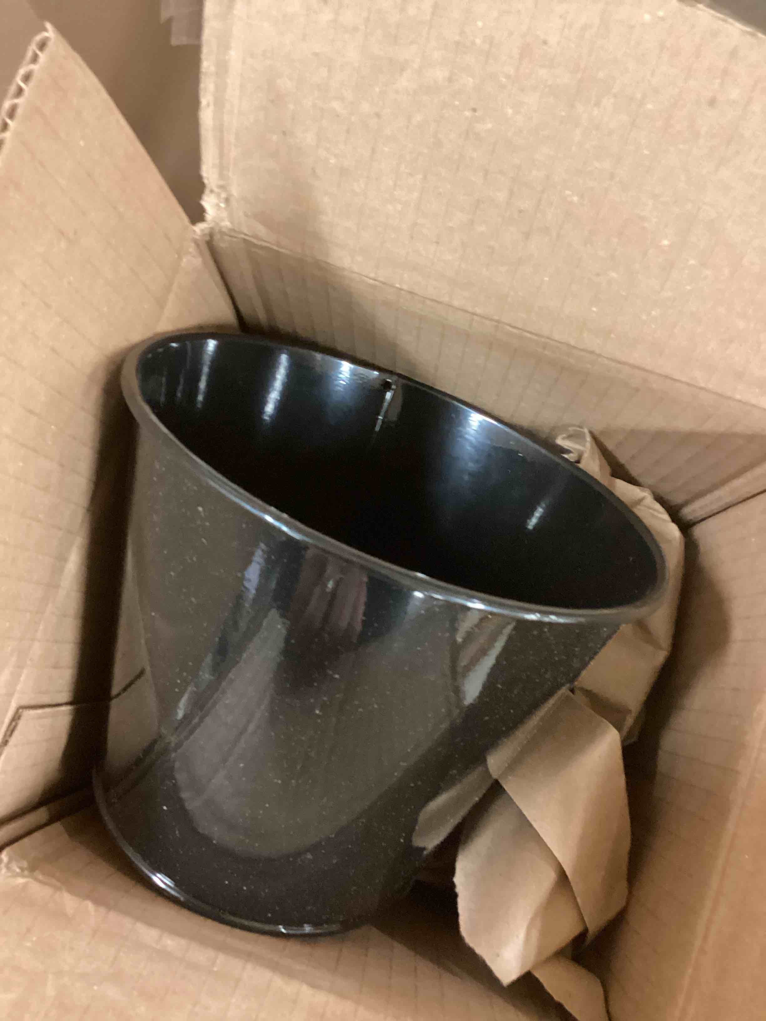 Condition photo showing Good Condition for black metal bucket 