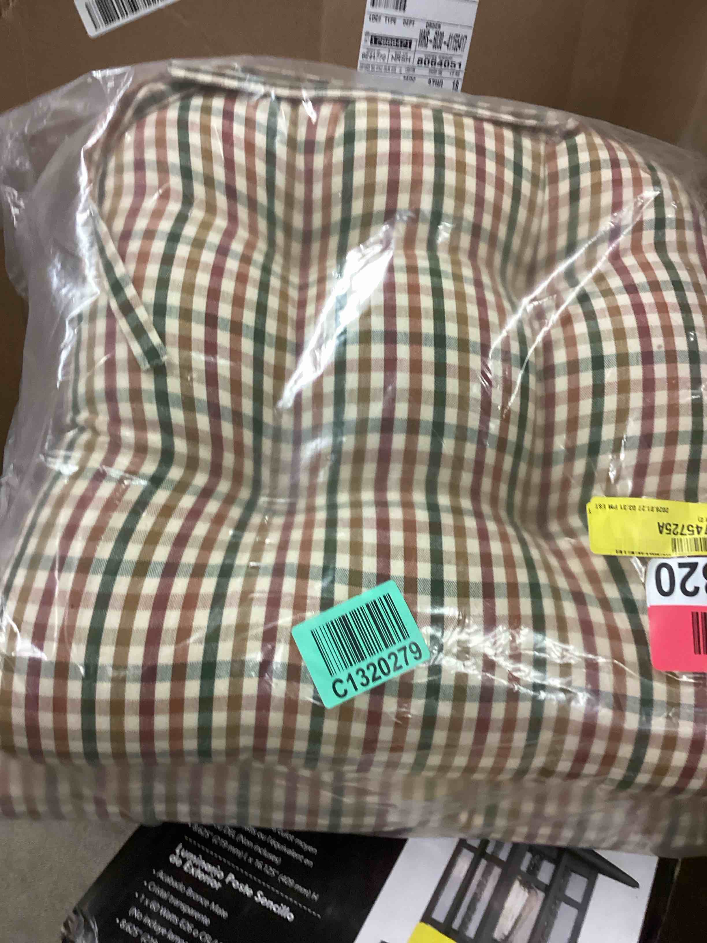 Condition photo showing Good Condition for wholesale chair pad tufted - cambridge mini check set of 2