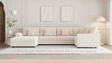 kaneki 6- piece slipcovered corduroy sectional sofa sleeper couch (incomplete one box only)