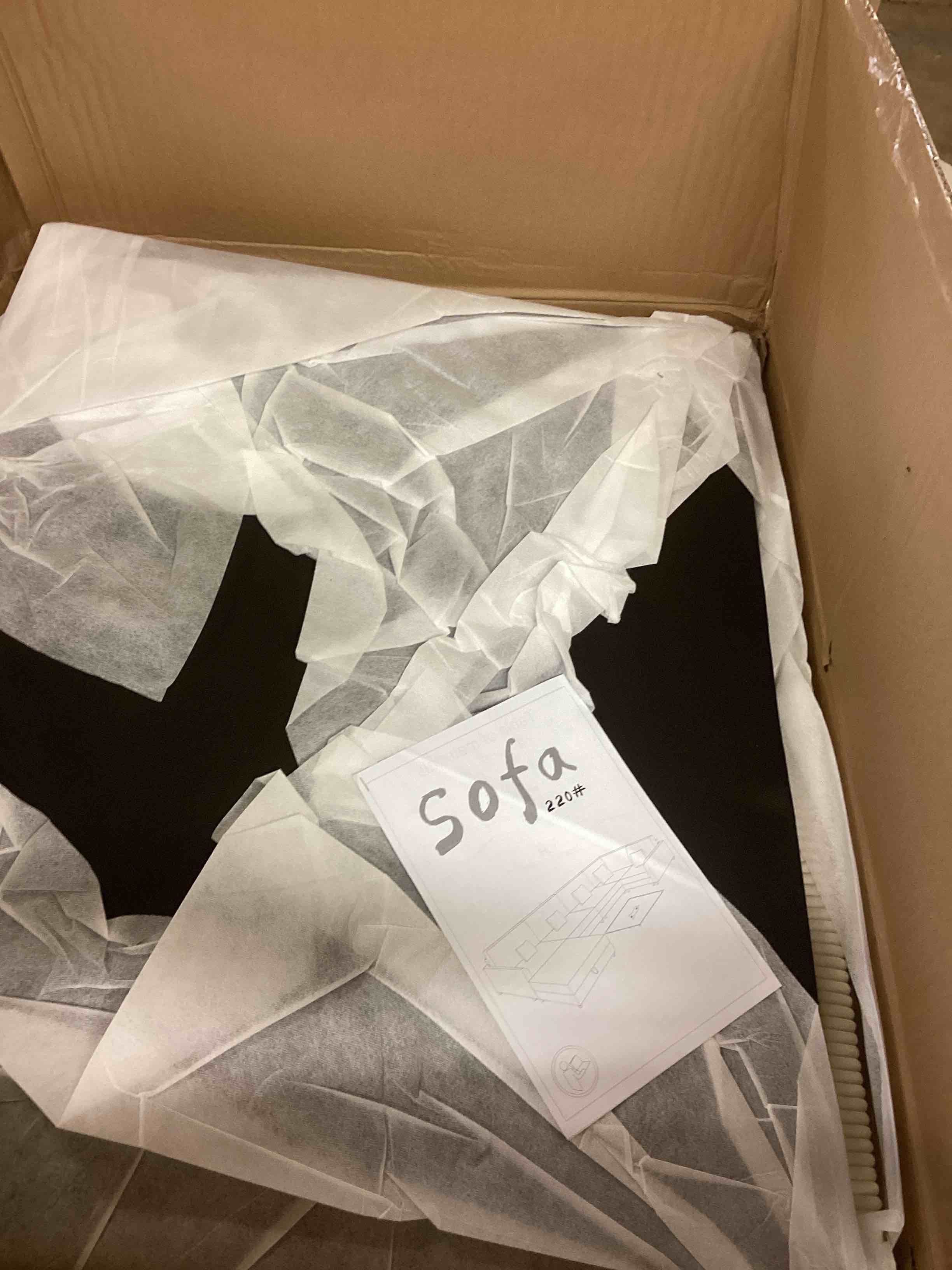 Condition photo showing Good Condition for kaneki 6- piece slipcovered corduroy sectional sofa sleeper couch (incomplete one box only)