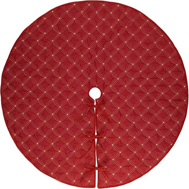 Round. Quilted Tree skirt 60á red