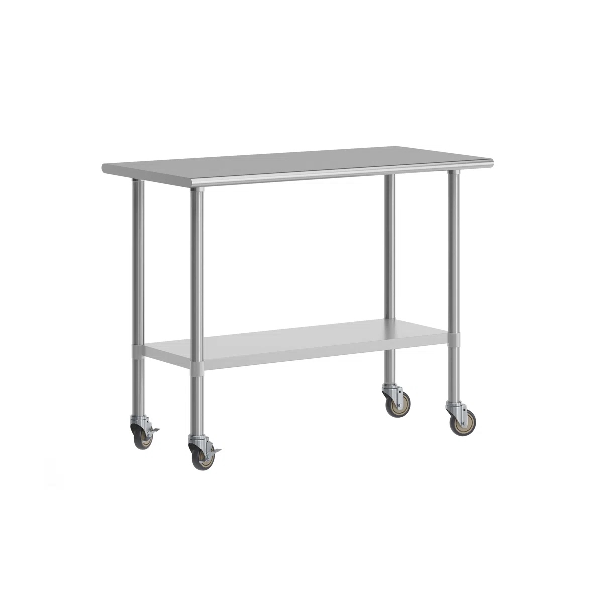 Commercial Stainless Steel 18 Gauge Work Table with Undershelf and Casters (similar) 