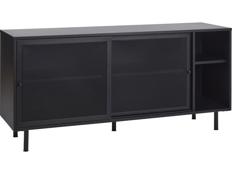 Unique Furniture Veep 63-Inch Metal Sideboard with Mesh Doors in Black (Box 2 of 2 only) ( white color) 