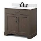 Alton 36in Brown Single Sink Bathroom Vanity (Damaged top sink ) 