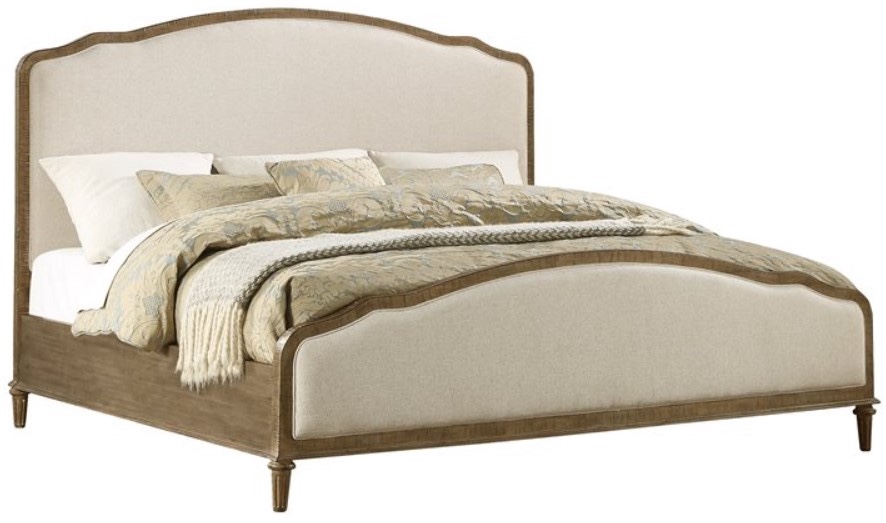 Emerald Home Interlude Brown/Cream King Upholstered Panel Bed (Only side rails bed) 