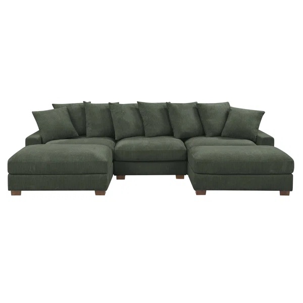 Ashira Wide Reversible Modular Corner Sectional with Ottoman , (color grey) ( Only Ottoman) 