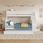 Keaire Staircase Bunk Bed with Storage Drawer and Twin Trundle (incomplete one box only)