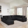 Modular Sectional Sofa with Removable Covers, Chenille Fabric ,black (incomplete one box only)