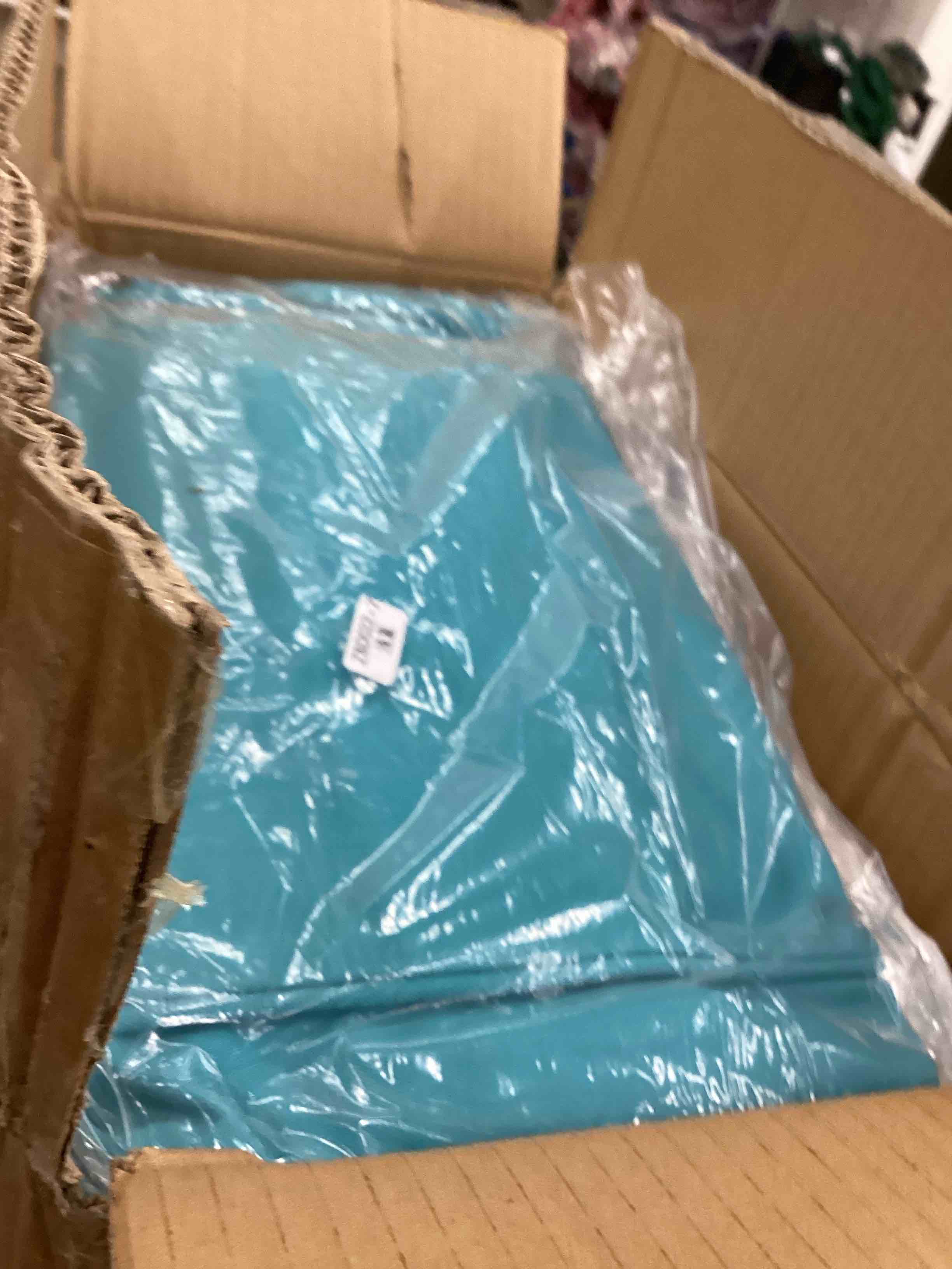 Condition photo showing New/Like New for  4-piece deep seating outdoor lounge chair light blue cushion