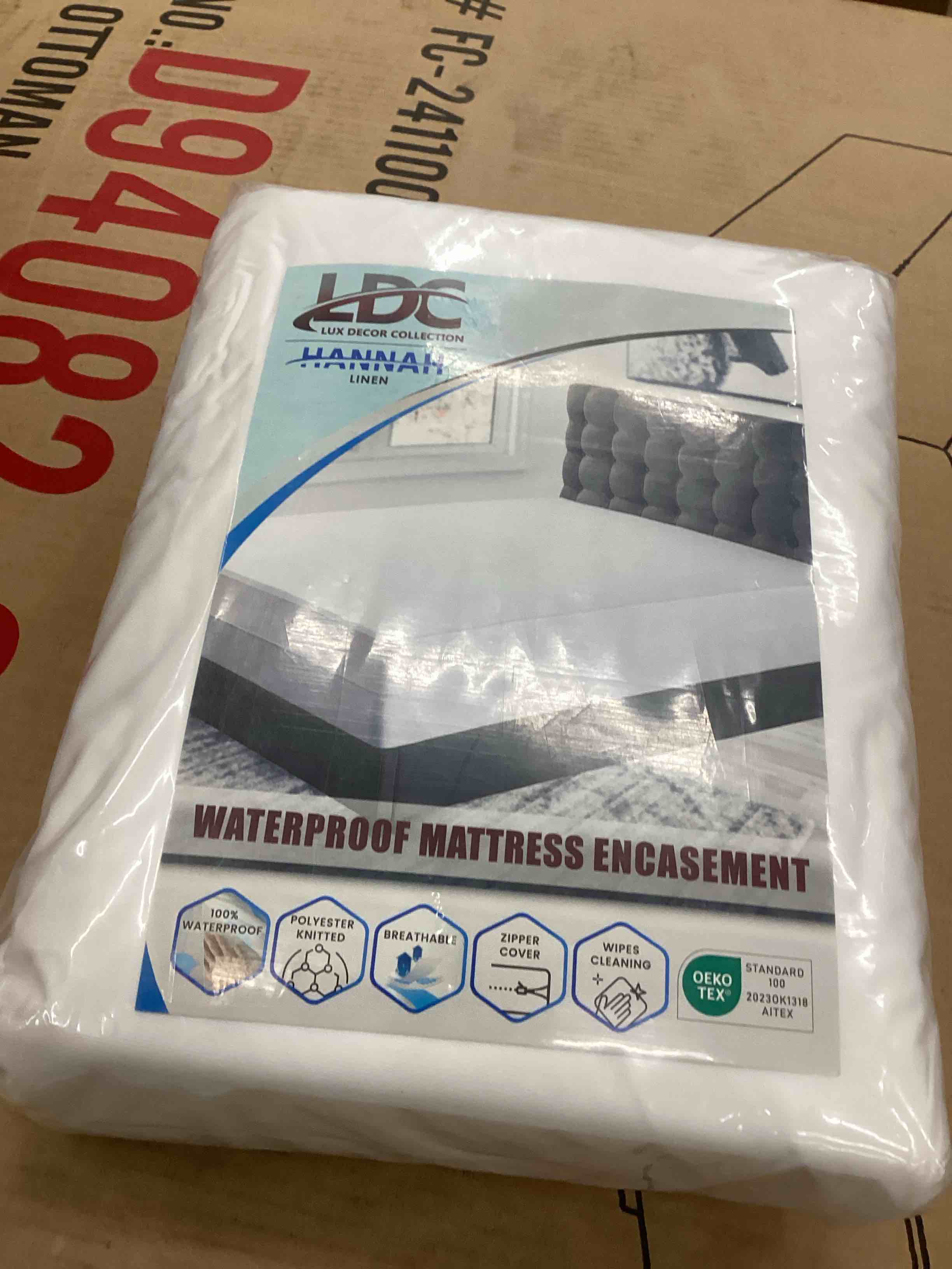 Condition photo showing New/Like New for lux décor king zippered mattress encasement - bed bug proof, 100% waterproof mattress protector - 14