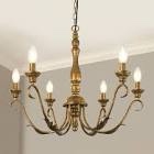 Unbranded CLYS378-D-6 Brass Candle Style Farmhouse Chandelier 23.62 
