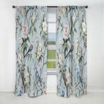 Designart "Chinoiserie With Birds and Peonies XIV" Floral Curtain - Blackout Floral Curtain - 1 Panel Brand: DESIGN ART