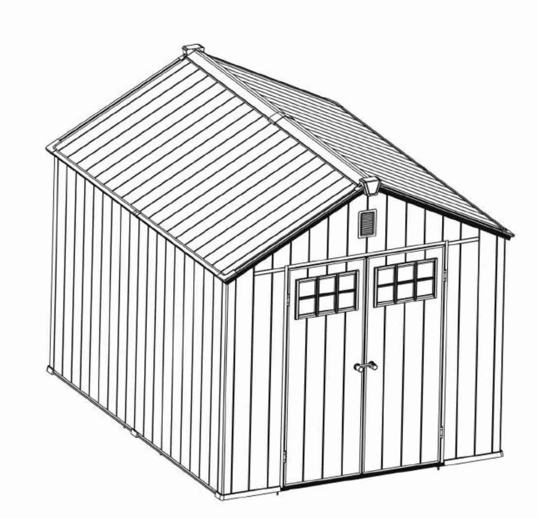 outdoor metal storage shed kit with lockable doors (incomplete)