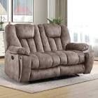  Bonzy Home Extra Wide Loveseat Recliner with Hidden Cup Holders, Overstuffed 2-Seat Manual Reclining Sofa, Brown