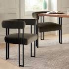 LAOTIES Mink Velvet Upholstered Armchair (Set of 2)