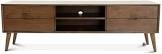 ASHCROFT ASHCROFT Lennon Mid Century Modern Brown Wood TV Stand with 6 Storage Cabinet
