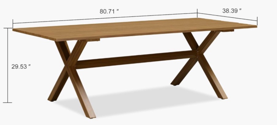 Patio Dining Wicker Outdoor Furniture Rectangular Table 