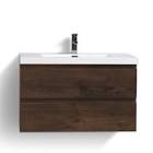 MORENO MOB 36" ROSEWOOD WALL MOUNTED MODERN BATHROOM VANITY 