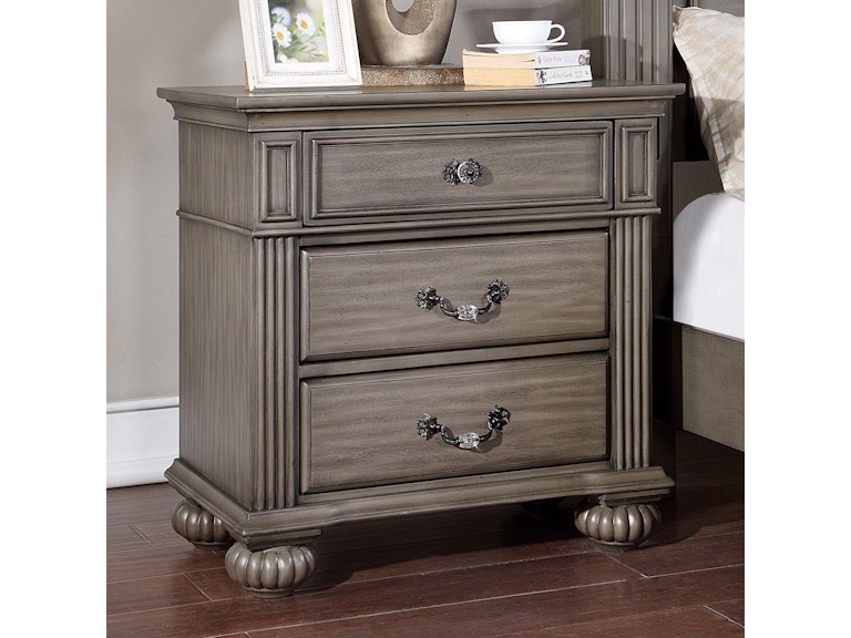 Furniture of America Bedroom Night Stand, Gray CM7129GY-N at Furniture Market (damaged) 