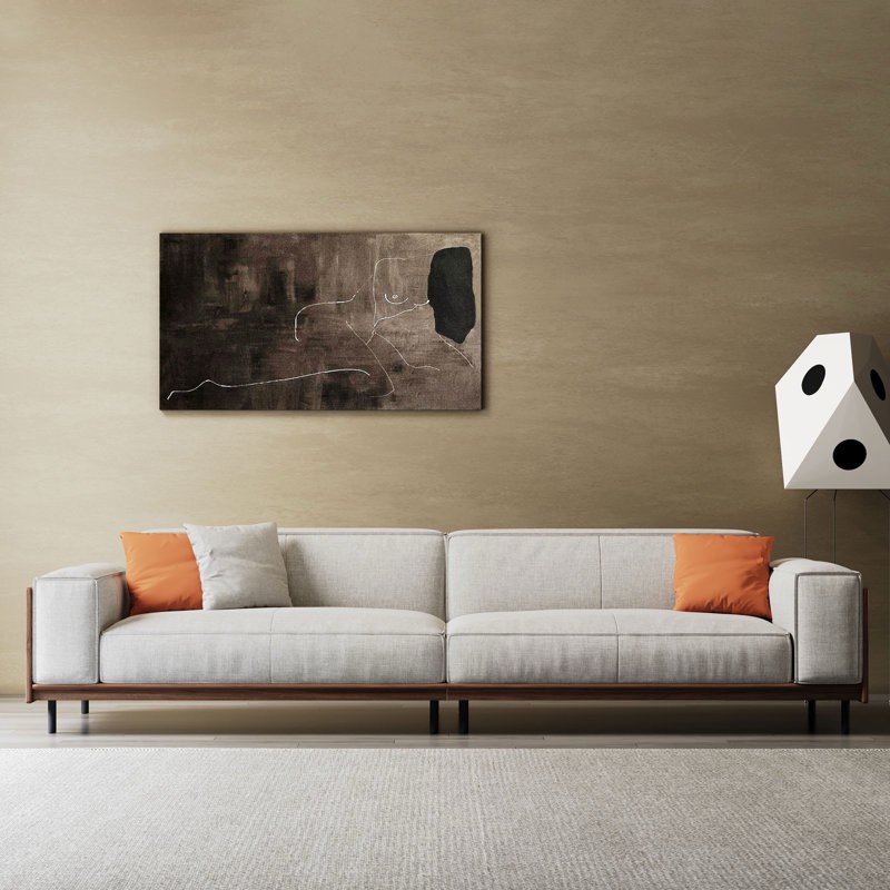 Nyair 111.8'' Square Arms Compliant Sofa Solid Wood Frame Couch By Latitude Run (INCOMPLETE ONLY BOX #2)