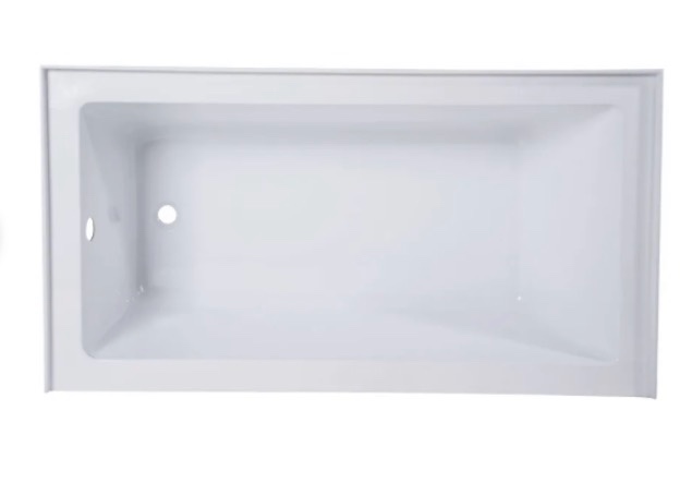 Kingston Brass Aqua Eden 54" Three Wall Alcove Acrylic Soaking Tub with Left Drain and Overflow