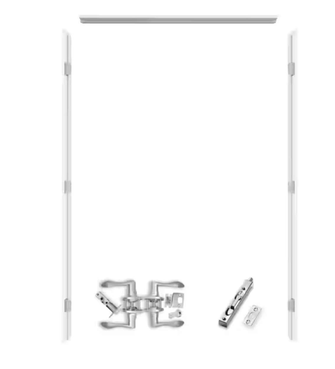 72 in. x 96 in. Primed Wood Knock Down Door Frame 3-Piece Plus Weather Seal Universal-Handed Reversible for French Door 