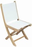 Chic Teak Wood Florida Folding Side Chair, White Batyline (set of 2)