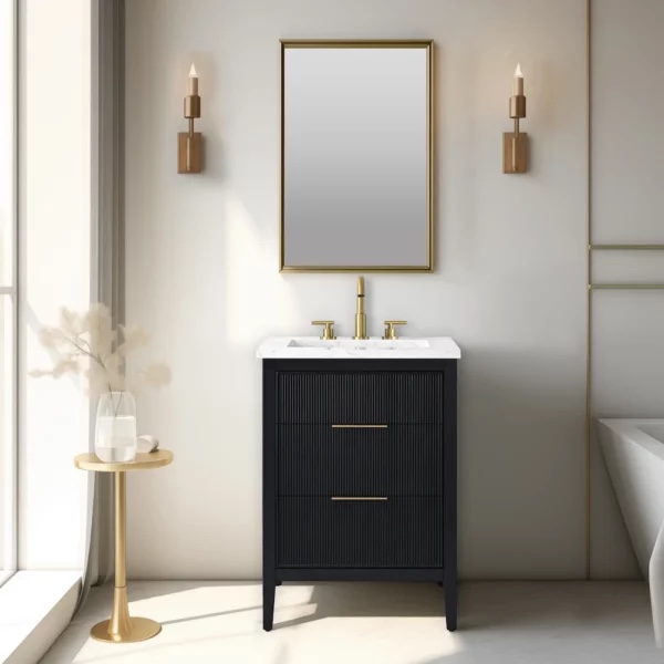 EMMA 24? Black Vanity with Arabescato Top