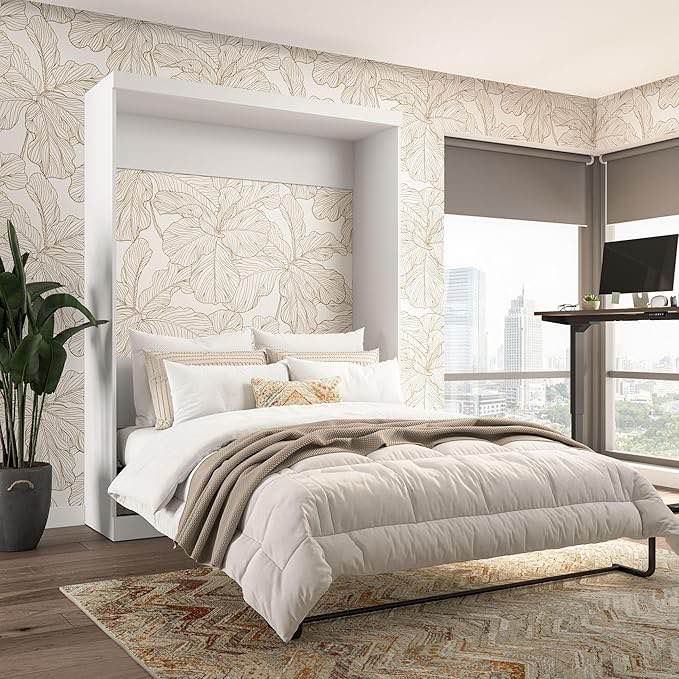 Condition photo showing New/Like New for bestar pur queen murphy bed, 65-inch space-saving sleeping arrangement for multipurpose area, bedroom, guest room, or living room (only queen wall bed ) incomplet