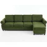 106.5" pull out sofa bed,l shaped modular 4 seater couch,2 -in-1 green (incomplete 1 box of 3 only)