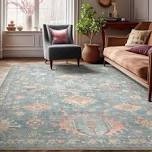 Bungalow Rose Aylena Medallion Floral Blue Area rug (size not specified)
