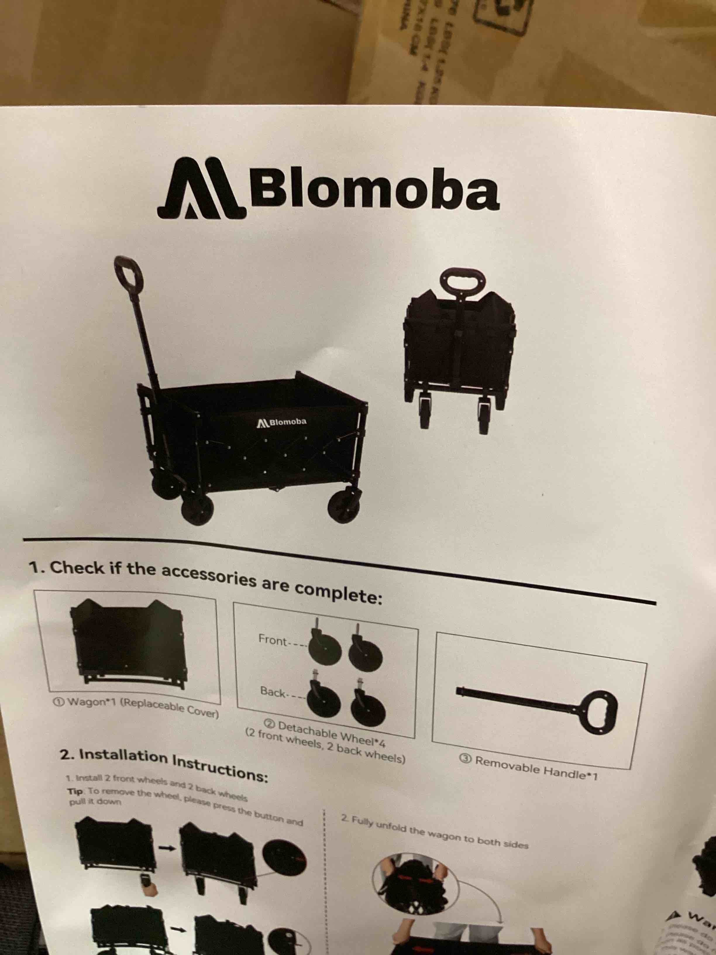 blomoba folding wagon collapsible wagon with wheels black 
