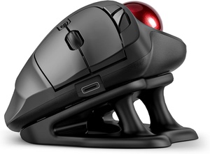 nulea m511 wireless trackball mouse, rechargeable ergonomic thumb-control mouse