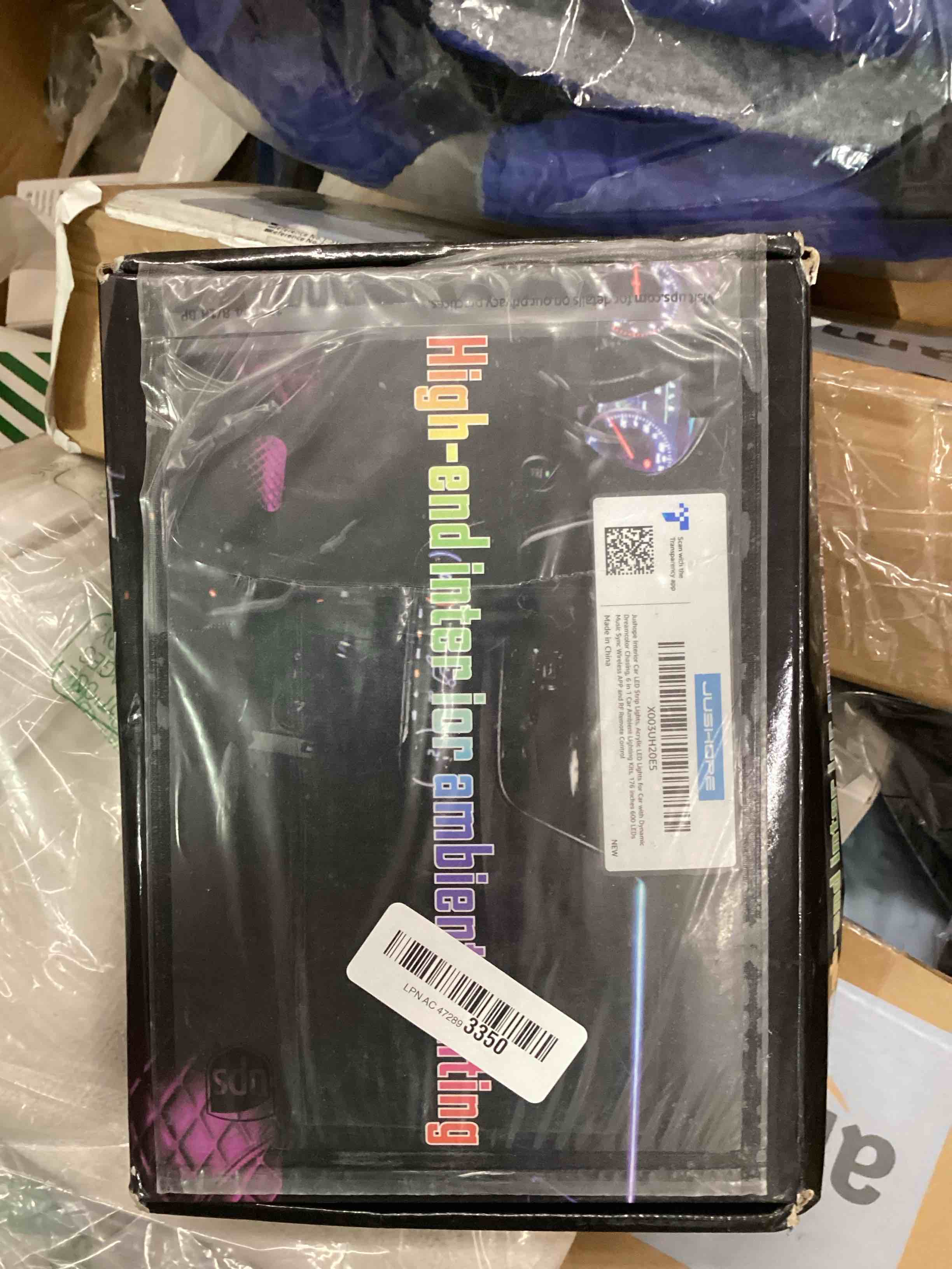 Condition photo showing Good Condition for jushope interior car led strip lights, acrylic led lights for car with dynamic dreamcolor chasing, ambient lighting kits music sync wireless app and rf remote control (6 in 1) 6 pieces (dimensions not specified)