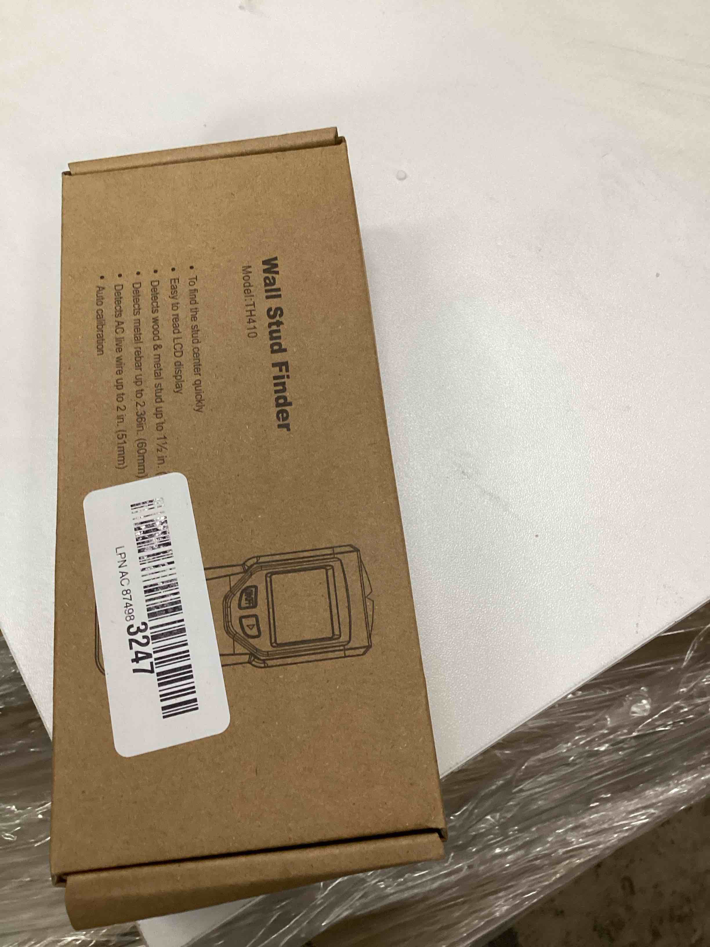 Condition photo showing New/Like New for stud finder wall scanner - 5 in 1 stud finder tool w/microprocessor chip and hd lcd display, stud detector beam finders for the center and edge of wood ac wire metal studs joist pipe blood orange