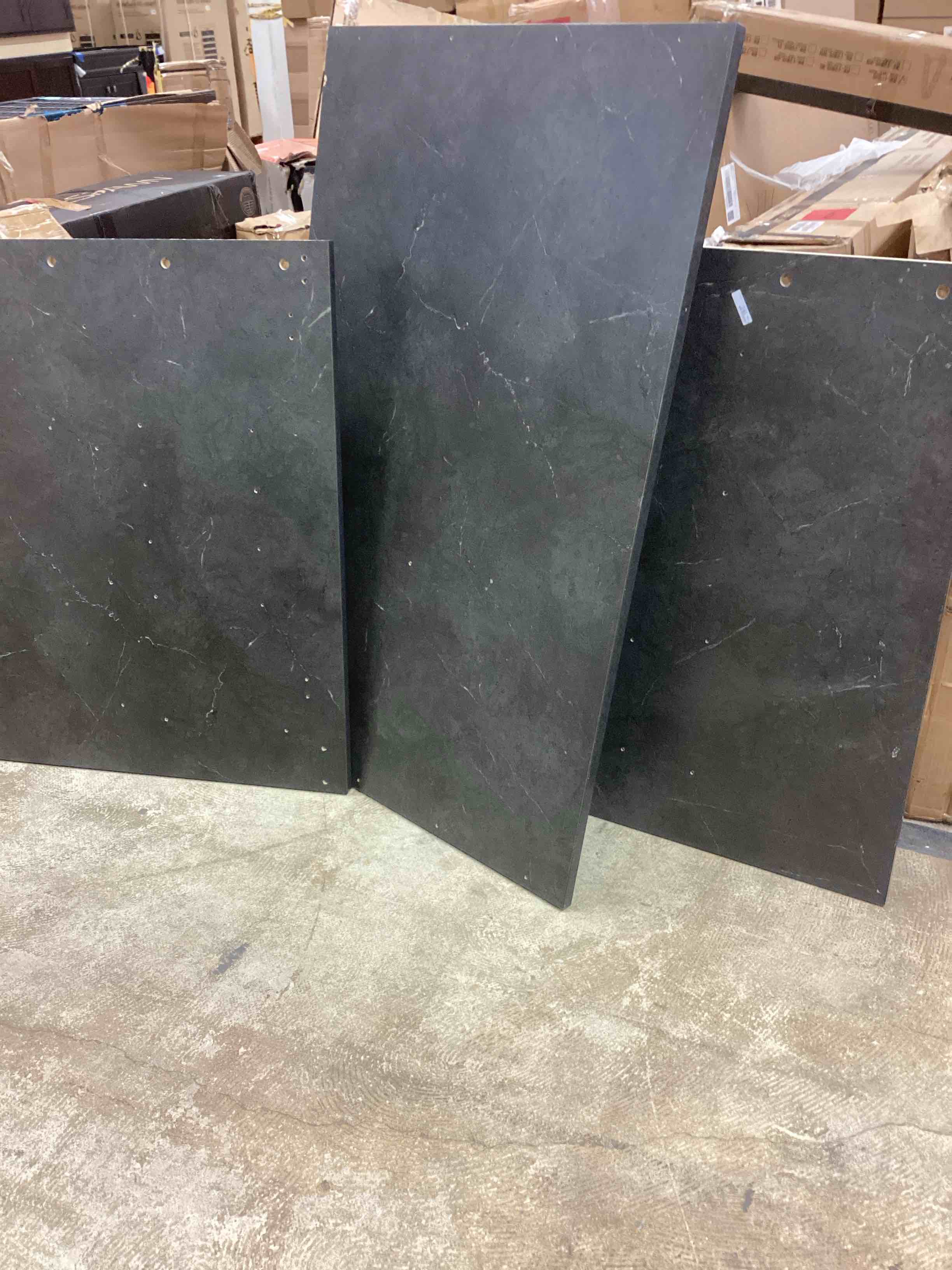 Condition photo showing Good Condition for faux marble furniture , black (47” x 28.5” , 36” x 28.5” ) (model not specified)