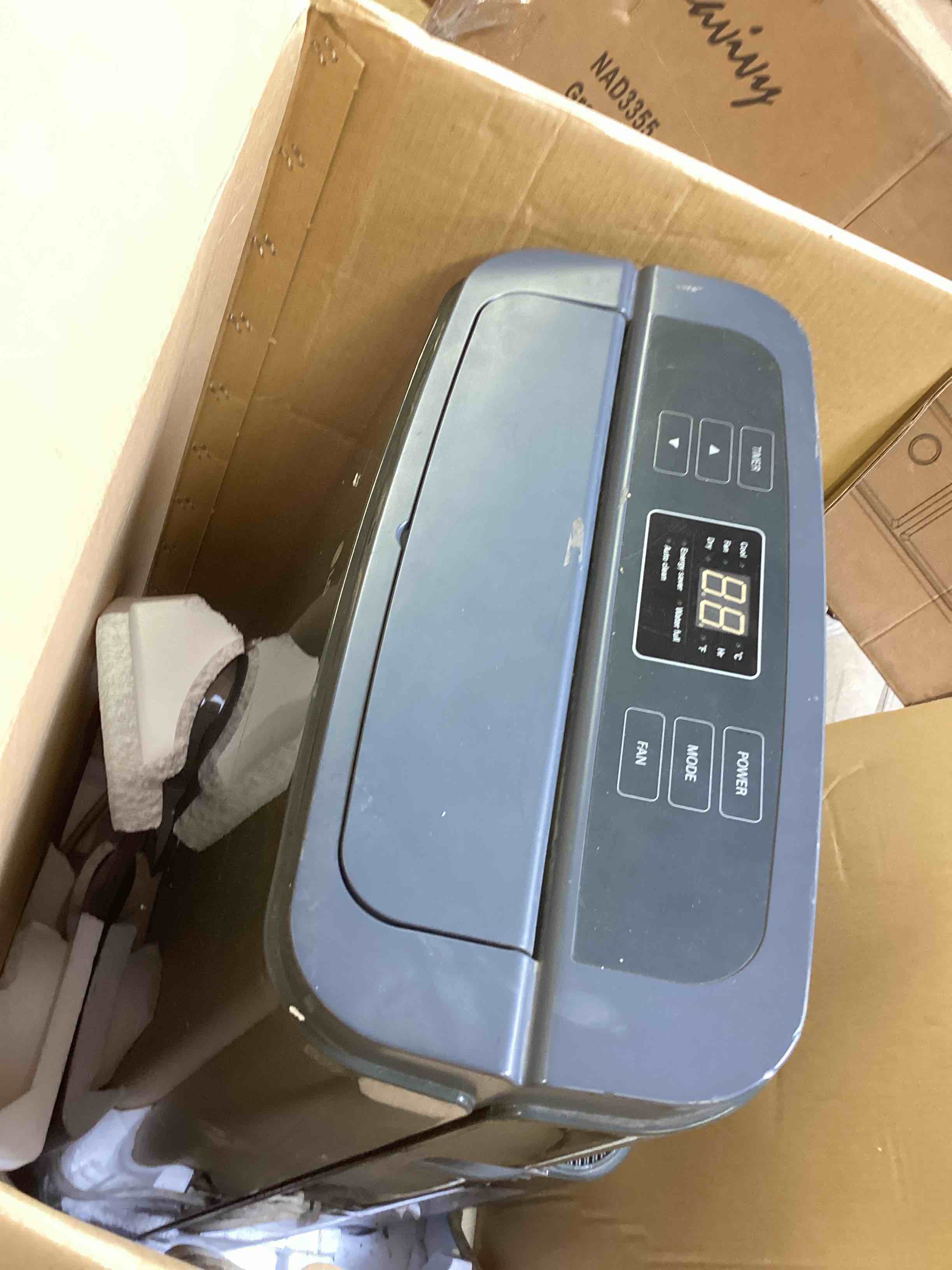 Condition photo showing As Is for lg lp1213gxr 12,000 btu portable air conditioner with dehumidification option/remote factory refurbished