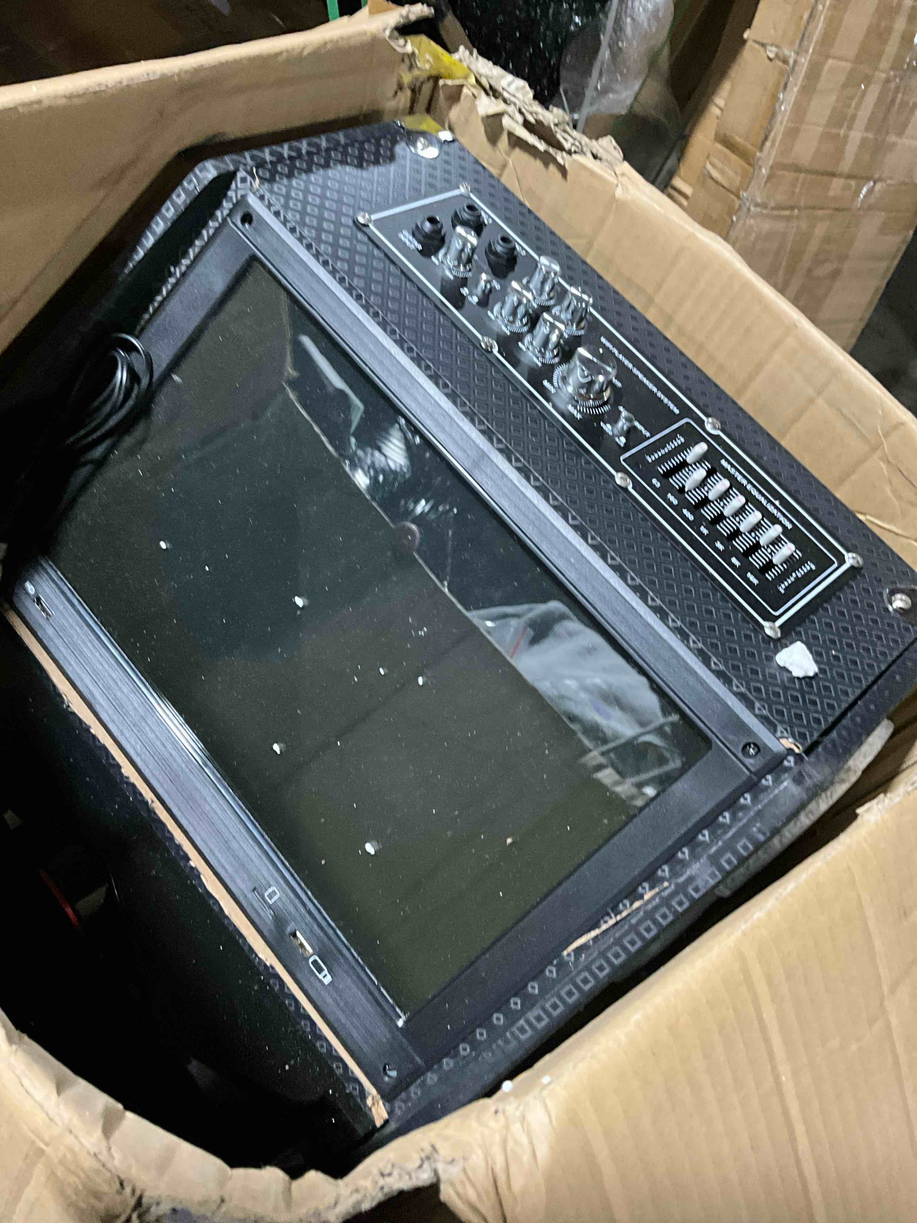 Condition photo showing As Is for Supersonic Bluetooth Corded Electric Pro-Karaoke Speaker with Microphone and Remote Control Black