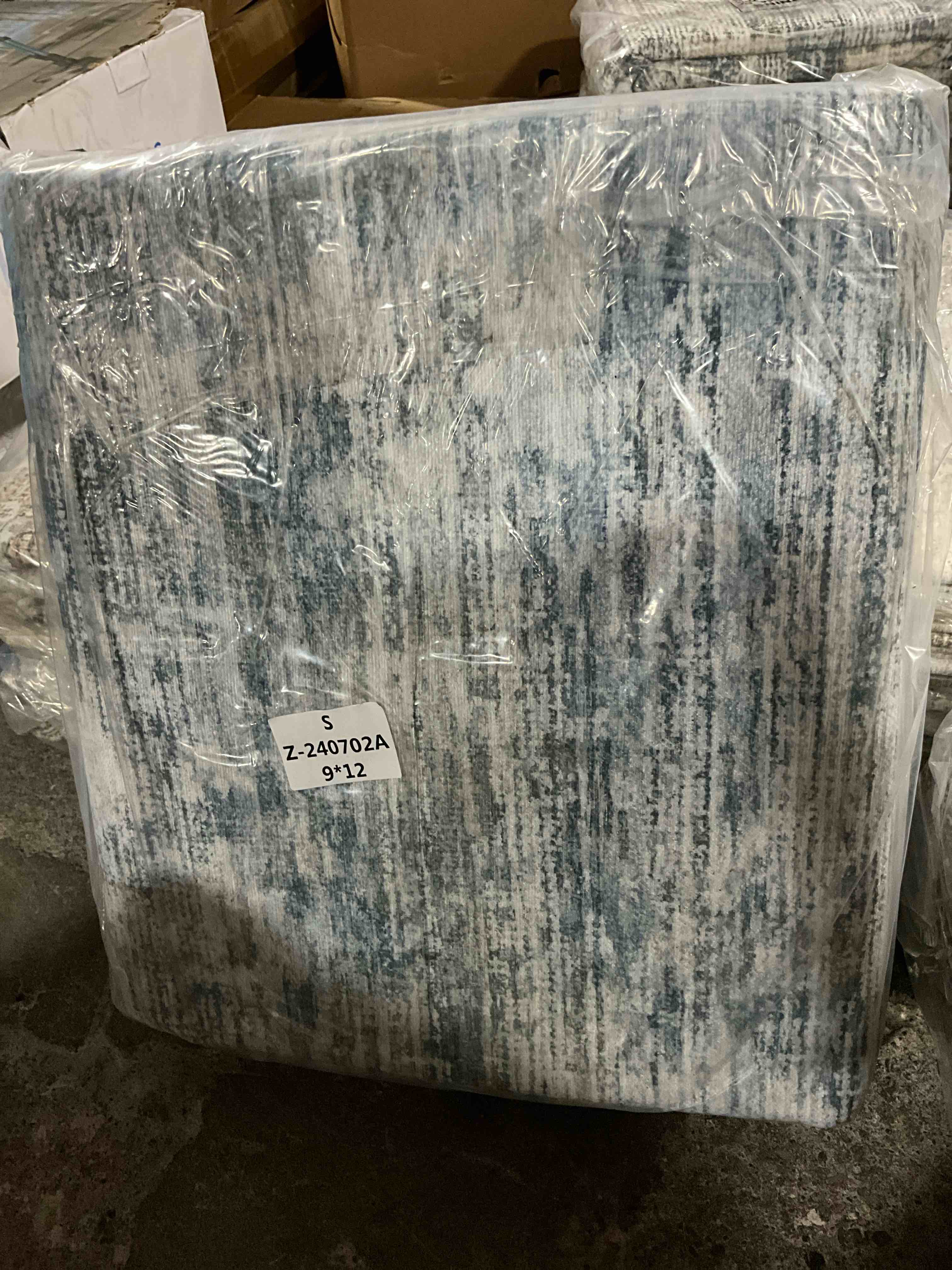 Condition photo showing New/Like New for 9’ x 12’ Area Rugs Living Room: Washable Large Neutral Blue Rug Abstract Soft Modern Stain Resistant Indoor Floor Non-Slip Carpet for Bedroom Nursery Kids Office Playroom Dining Room Under Table Home, Blue / Grey 