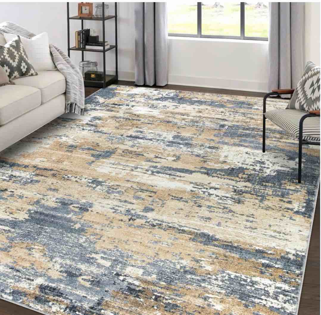 Area Rugs 9x12 Living Room: Large Soft Washable Rug Modern Abstract Anti-Skid Non-Shedding Carpet Indoor Floor Thin Carpets for Bedroom Dining Room
