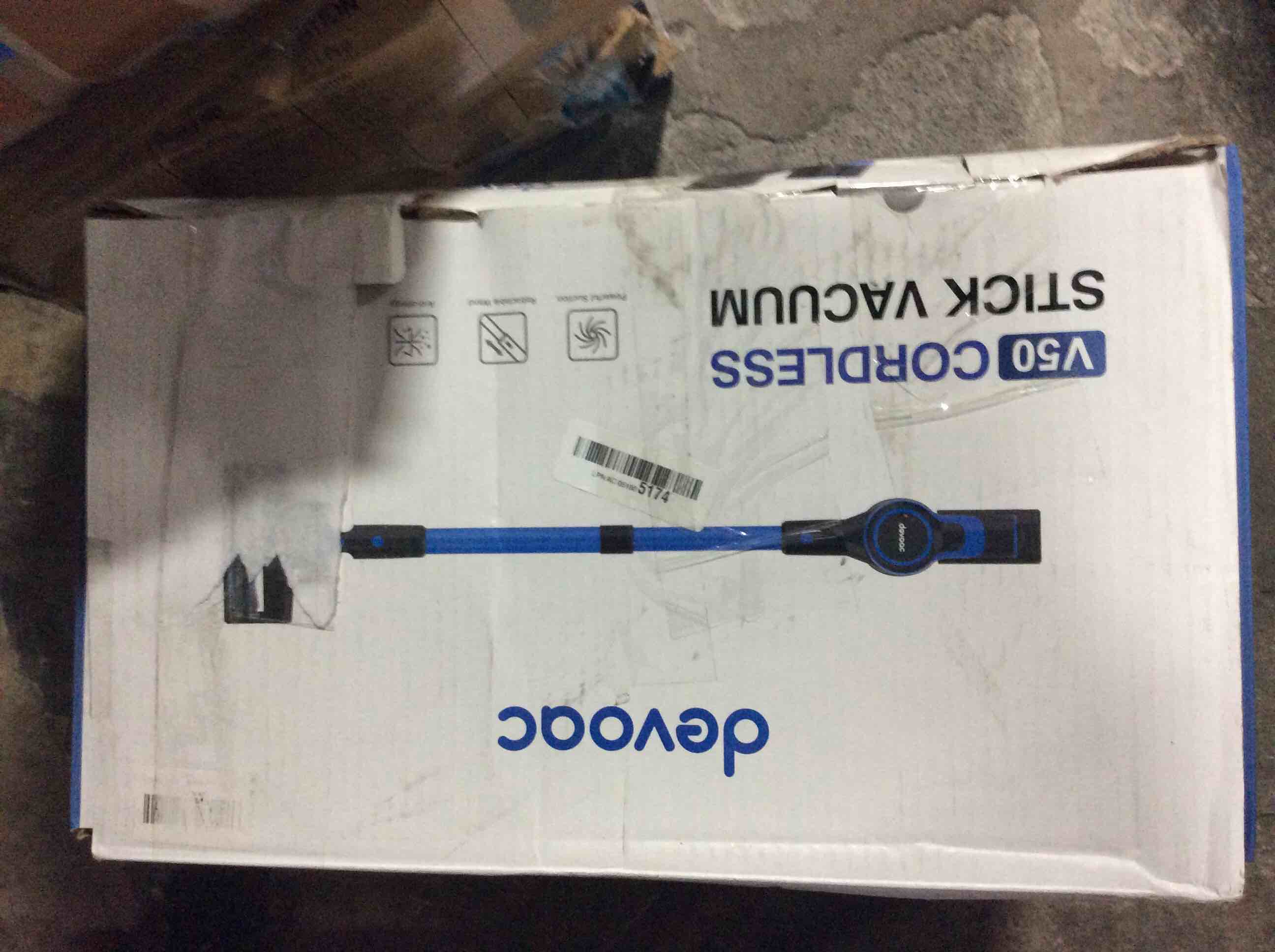 Condition photo showing Good Condition for devoac v50 product devoac-v50-cordless vacuum cleaner-6 in 1 lightweight stick 40min runtime pet hair removal for hard floors carpets blue